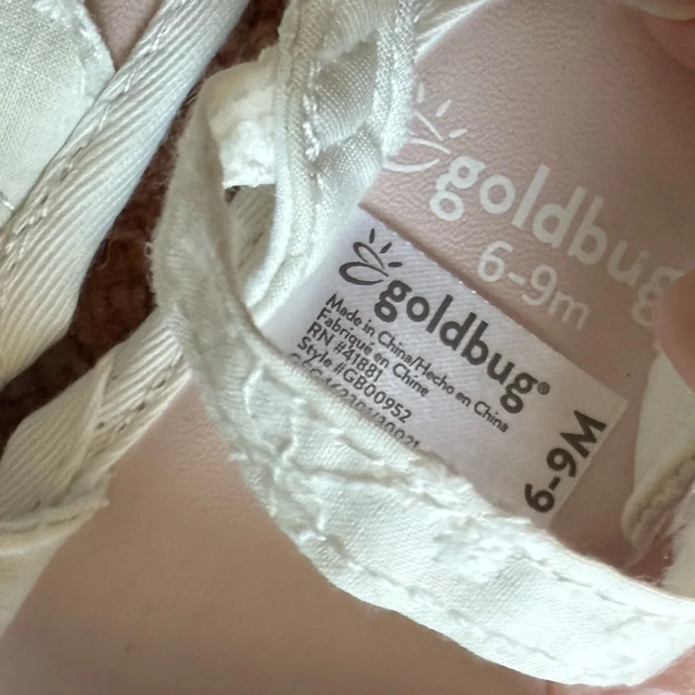 Goldbug|Baby girl white eyelet lace summer sandals with bow,6-9 months•••Girly